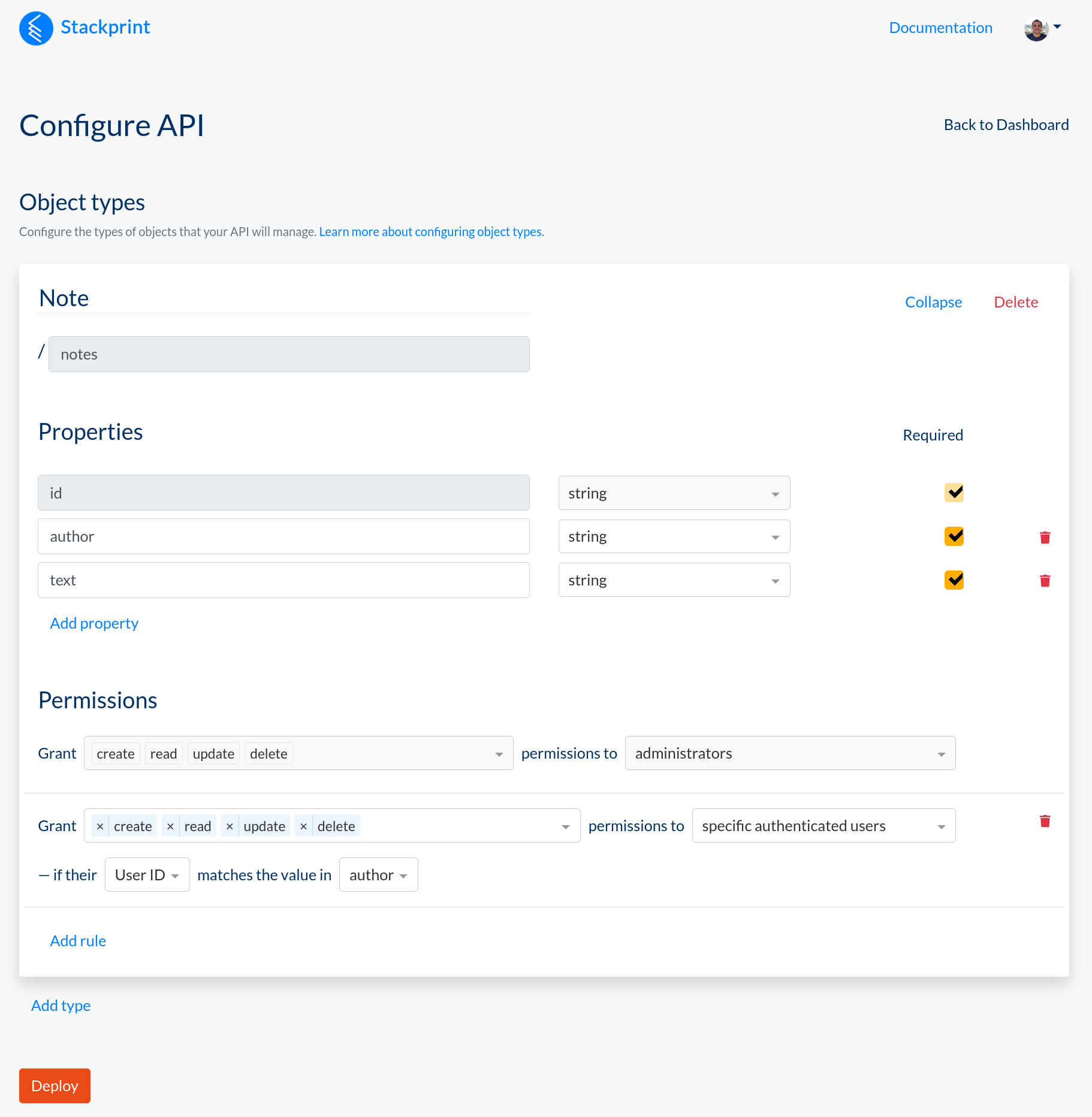 Build REST APIs fast with Stackprint